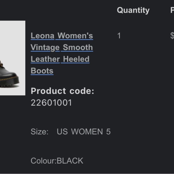 Dr. Martens Black Leather Boots Leona - Picture 8 of 8